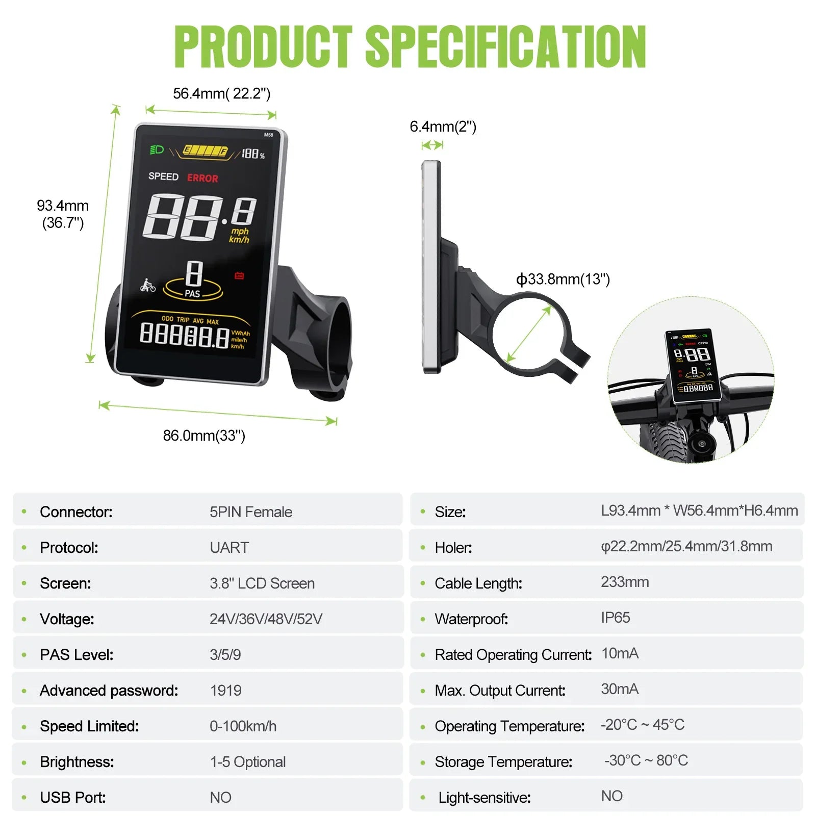 SW2-M58 E-Bike Display – CAN Protocol