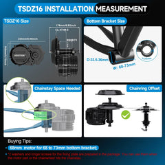 Tongsheng TSDZ16 48V 1000W Mid-Drive E-Bike Conversion Kit-4