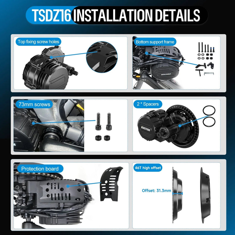 Tongsheng TSDZ16 48V 1000W Mid-Drive E-Bike Conversion Kit-5