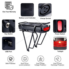 36V 20.8Ah Rear rack E-Bike Battery-2