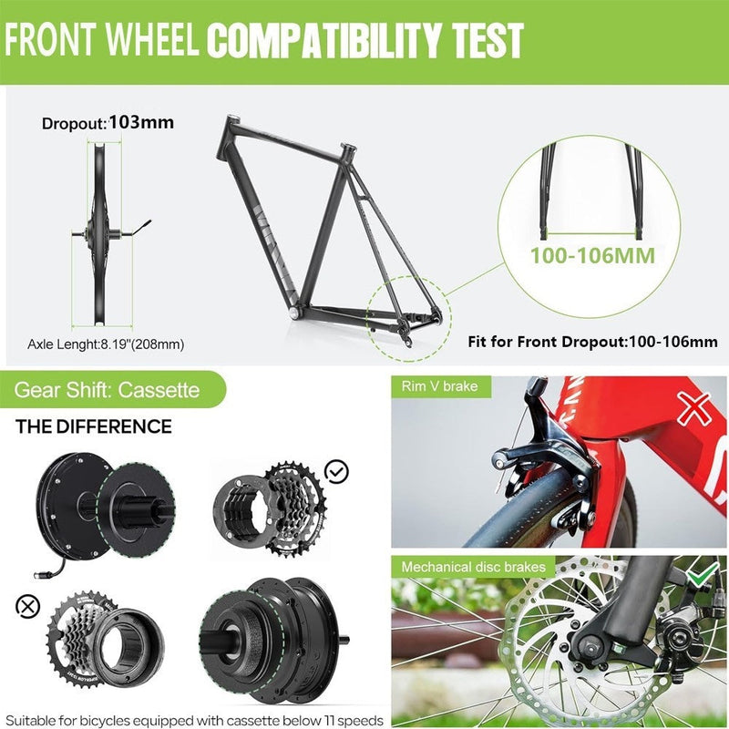 1500W 48V Rear Hub E-Bike Conversion Kit-6