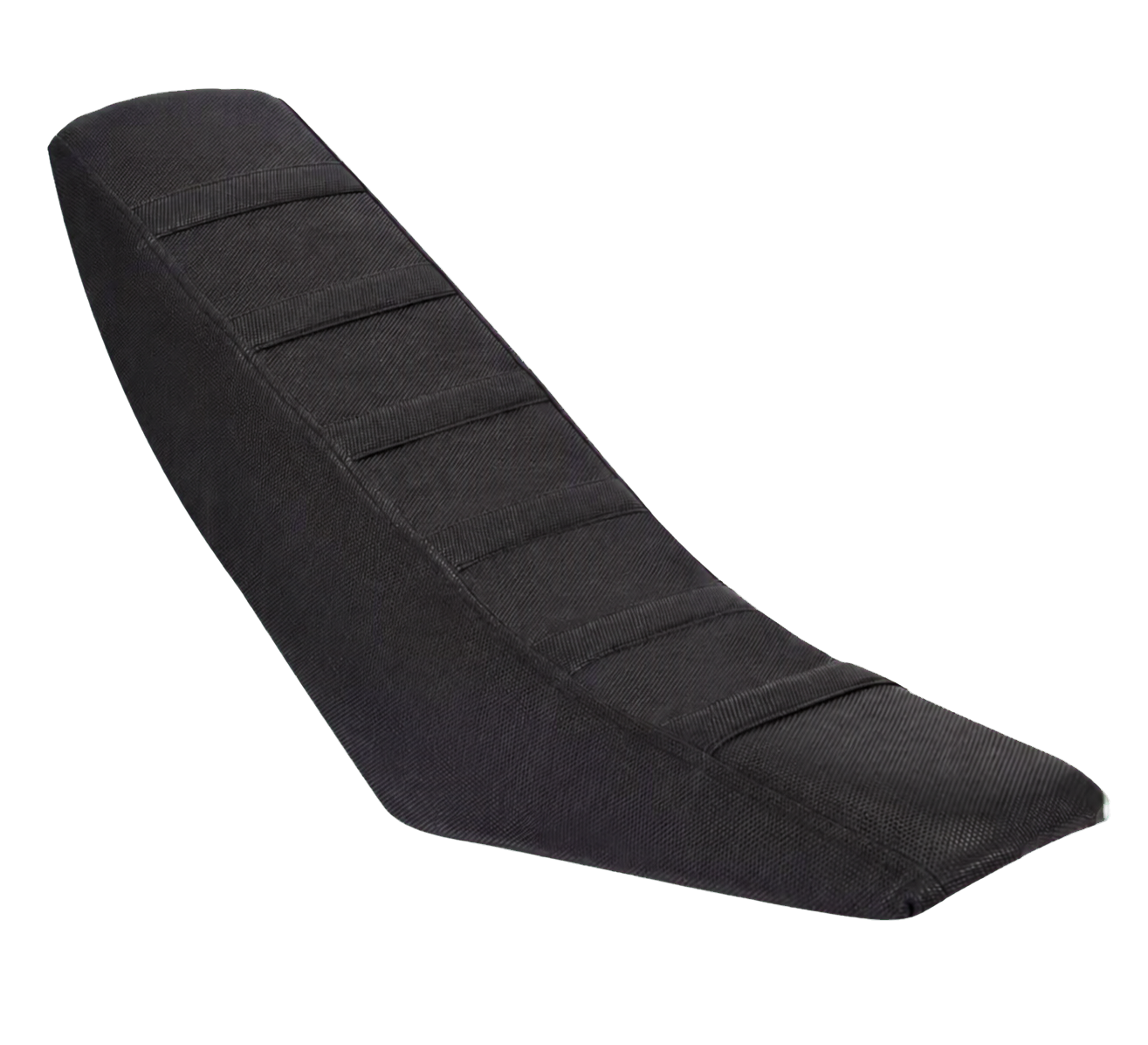 Black Moto CRF50 seat cover on transparent background